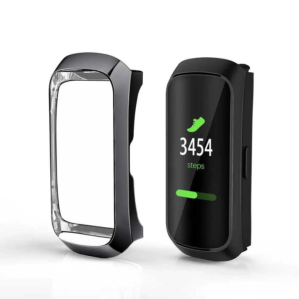 360 градусов ТПУ защитный чехол, чехол для samsung Galaxy Fit SM-R370, умный браслет, Защитное прозрачное покрытие, оболочка - Цвет: Black