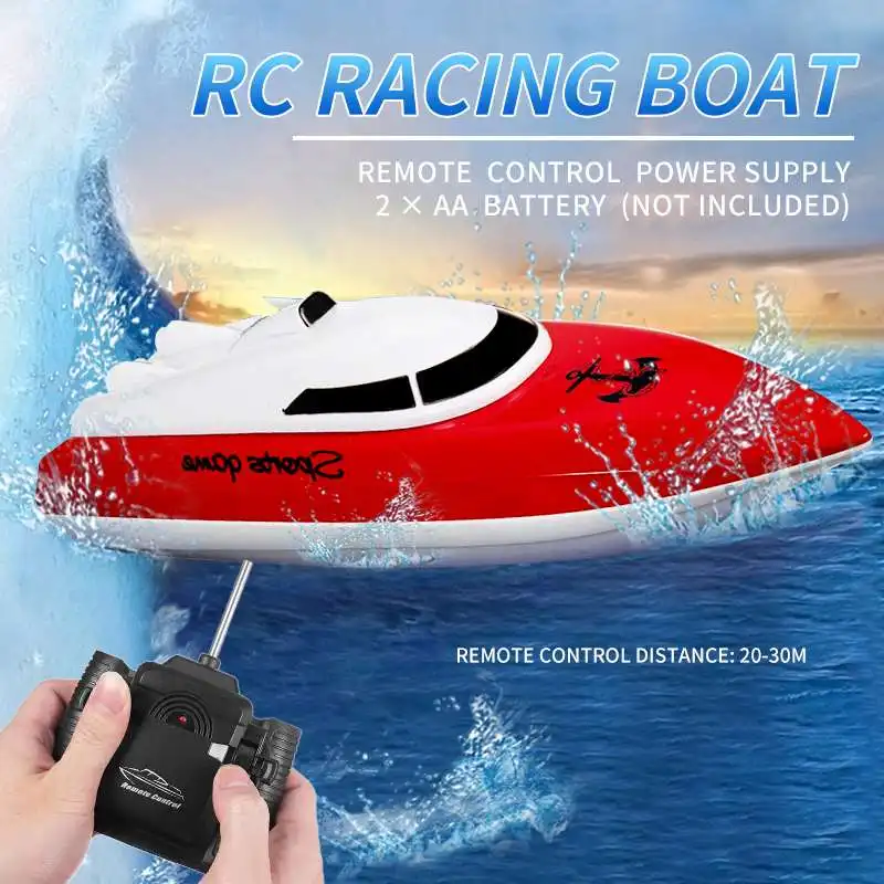 24cm Plastic Remote Control Racing Boat Yacht Rechargeable Electric Speed RC Boat Vehicles Model Toys Children Toys 2 Colors