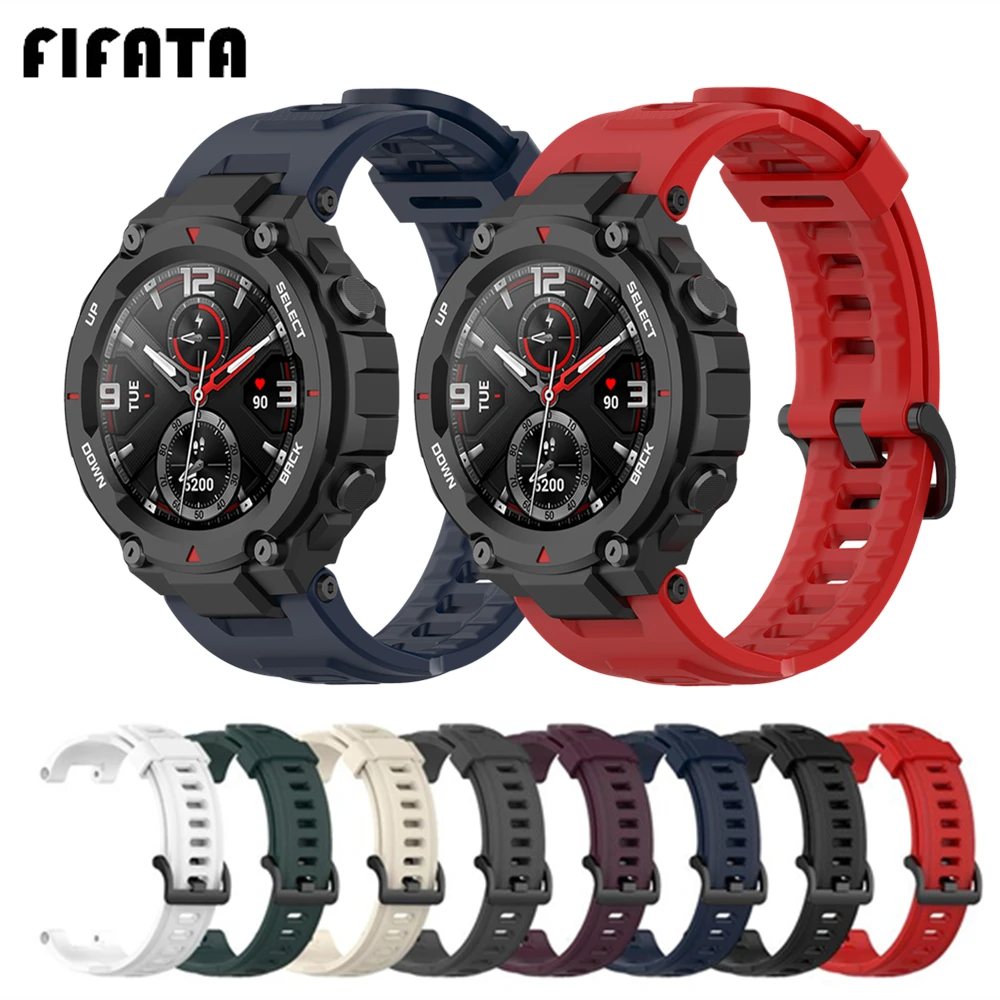 Bracelet Silicone Pour Amazfit T-Rex 3 - Confortable, Respirant, Lots De Couleurs ! Remplacement Facile Et Stylé