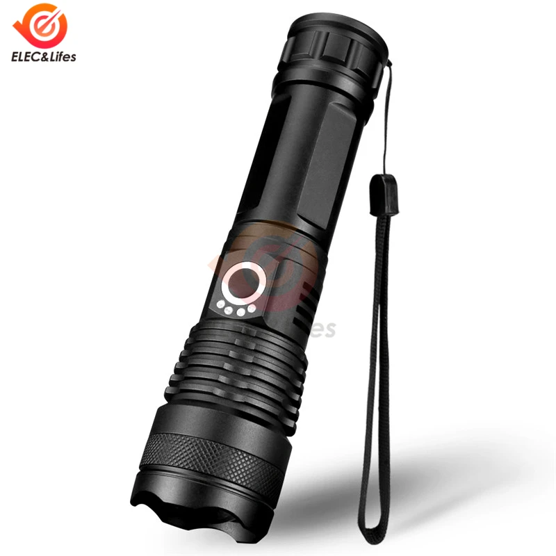 USB Powerful xhp70.2 Flashlight Torch 30000 Lumens Lamp Rechargeable Zoom LED Tactical Torch xhp70 xhp50 18650 or26650 battery
