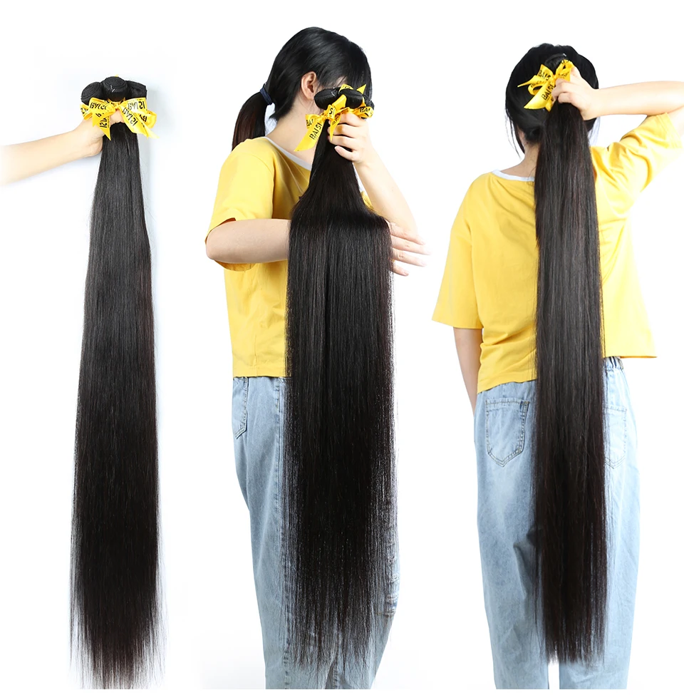 BAISI, перуанские волосы, 38, 40, 42 дюйма, волнистые волосы, прямые волосы, пряди, длинные пряди, человеческие волосы, пряди