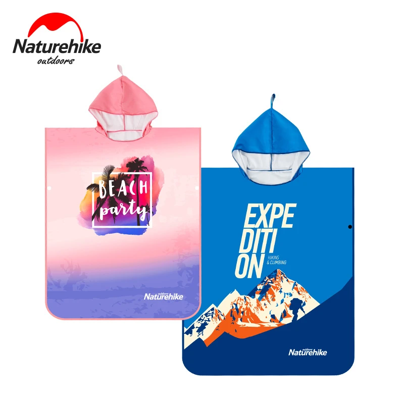 Naturehike Quick Dry Beach Towel Microfibe Swimming Towel Adult Surf Poncho Towel Hooded Changing Robe Poncho Bathrope Towel
