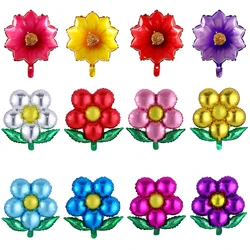 10Pcs Multi Flowers Balloons Foil Globes Pink Gifts For Girls Birthday Party Decoration Wedding Valentines Baby Shower Decor