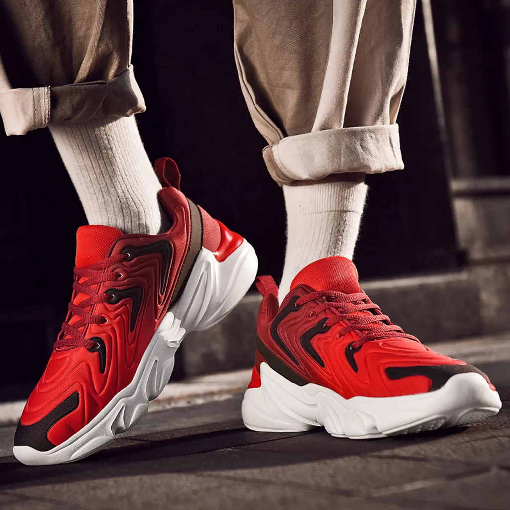 Mesh Men Running Shoes Men Low Top Sneakers Light Sport Shoes Men Non-Slip Trainers Outdoor Running Shoes Walking Shoes