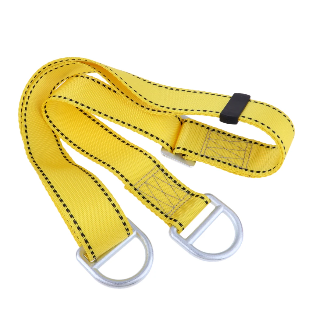 Outdoor Rock Climbing Adjustable Nylon Webbing Sling Fall Protection Safety Harness Webbing Strap with Carabiner 23KN Climbing