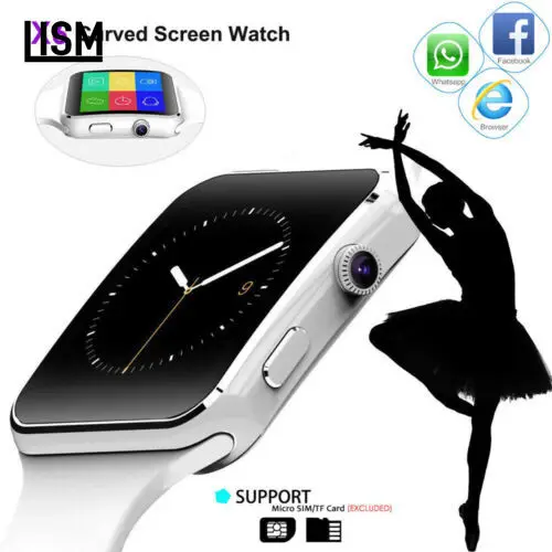  X6 Curved Screen Bluetooth Smartwatch TF SIM Camera Men Women Smart Watch for Android IOS iPhone Sa - 4000099291808