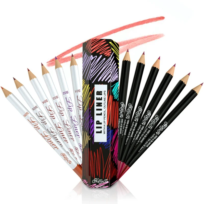 

12 Colors Matte Lip Liner Waterproof Lip Pencil Long Lasting Lipliner Non-stick Cup Lipstick Set Red Lip Nude Makeup Cosmetics
