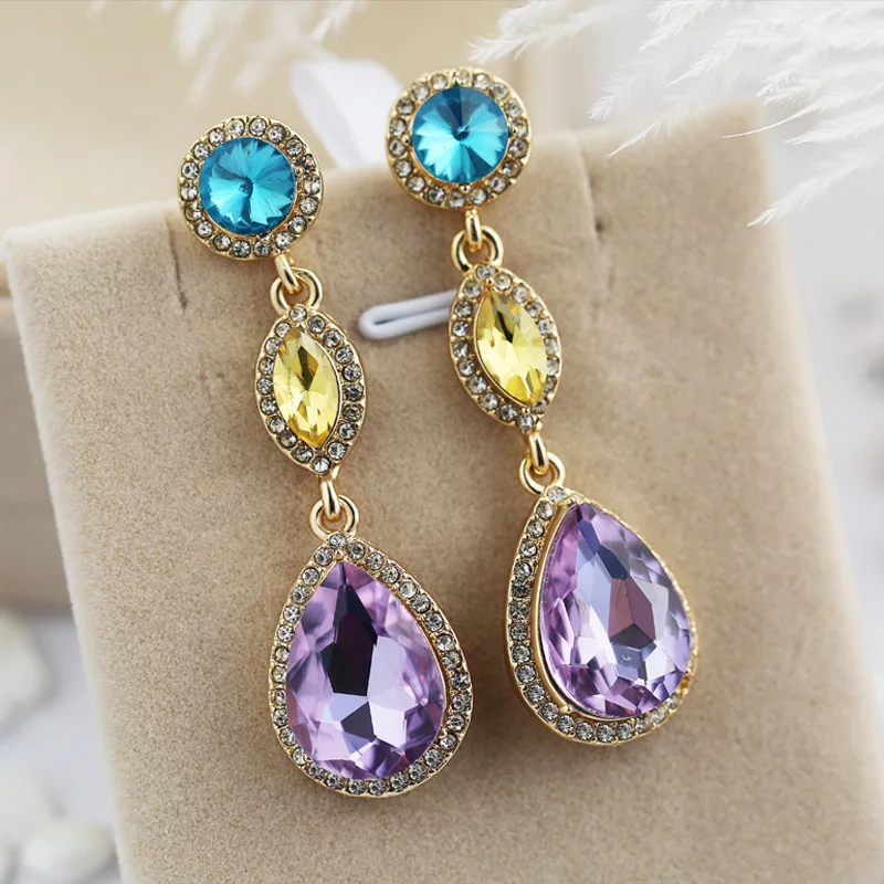 Waliicorners Colorful Cubic Zircon Stone Exquisite Female Accessories Earrings Charming Women Classic Earrings 5 H18bdfec44cf84913a39f12f1c140bd7cs