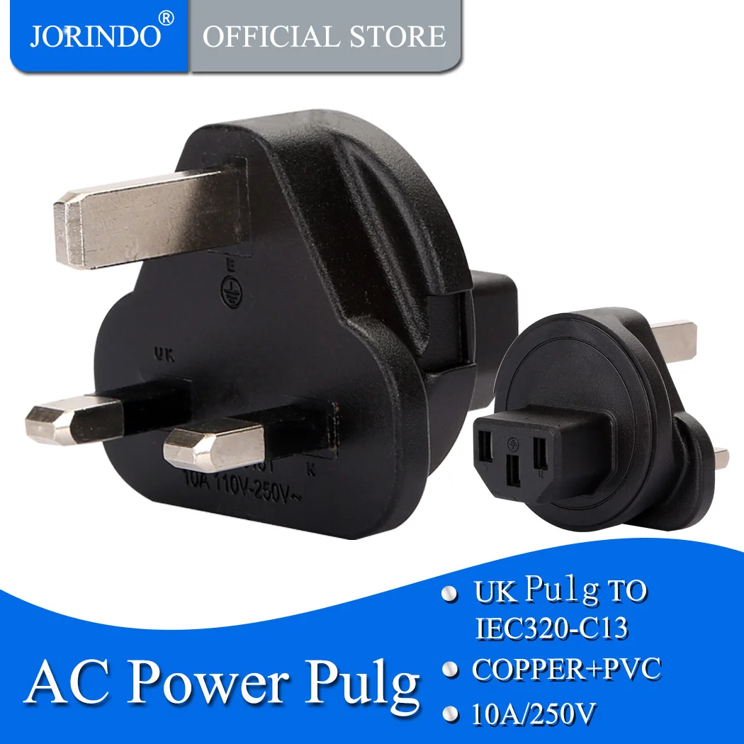 JORINDO UK штекерным IEC 320 C13 адаптер переменного тока, UK 3 полюс штекерным IEC переходник с внутренней резьбой