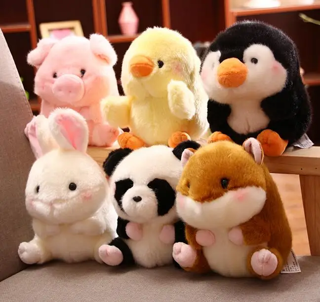 

plush panda rabbit hamster penguin plush toy stuffed simulation animal soft doll pig plush toy ball children small size toy