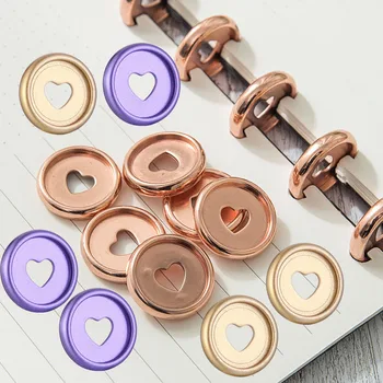 

100PCS Mushroom Hole Binding Disc Buckle Heart Colorful Round Rings PlasticLoose Leaf Ring Book DIY Binder Notebook Office