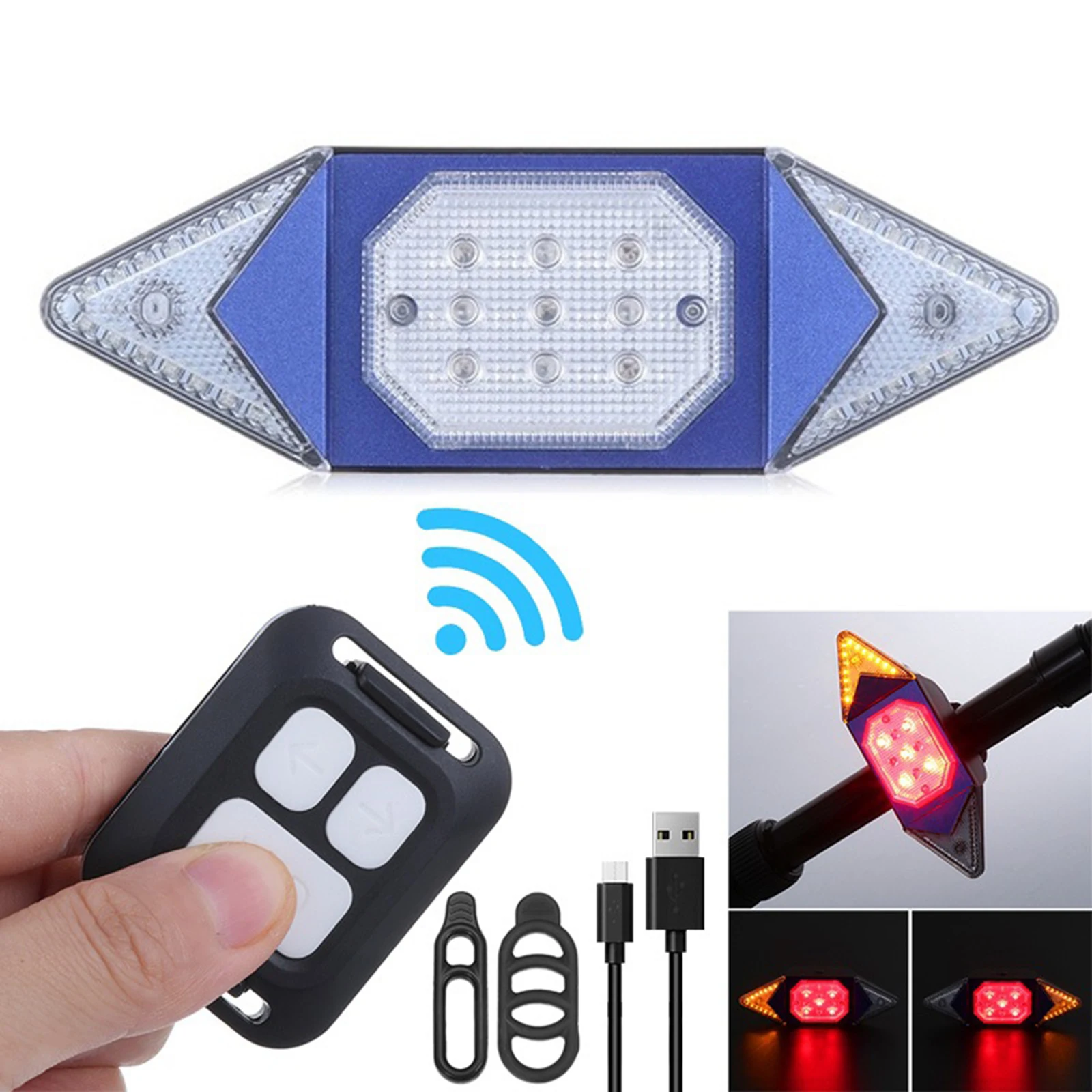 Bike Tail Light Turn Signal USB Rechargeable Rear Wireless Remote Control Bicycle Indicator Light Bike Tail Light Turn Signal USB Rechargeable Rear Wireless Remote Control Bicycle Indicator Light