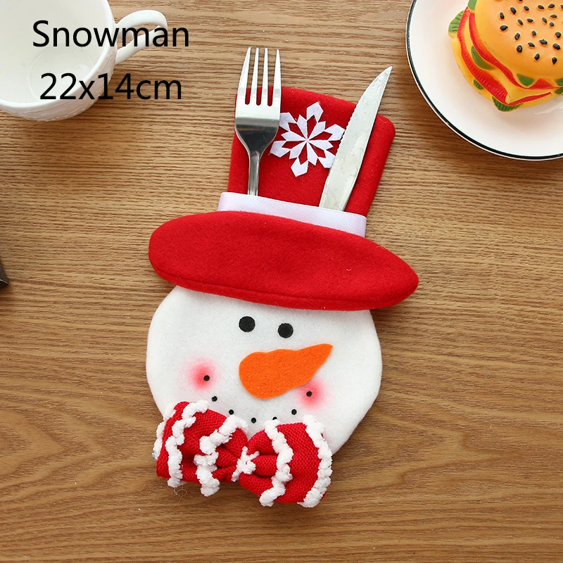 Рождественский держатель для столовых приборов Санта Клауса сумки вилка