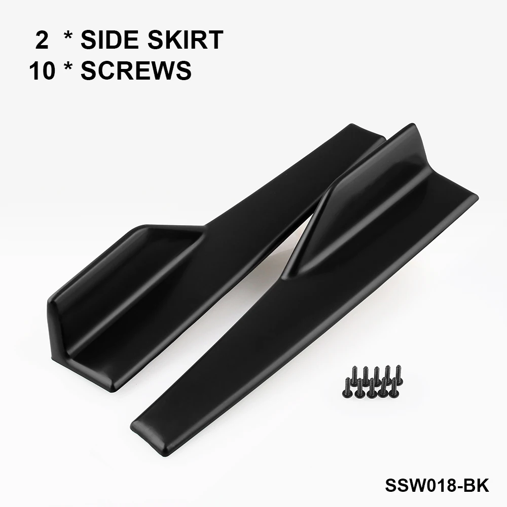 Stylish Vehicle Side Skirt Extension Accessory Rocker Splitters Winglet Wing Matte Black for Car