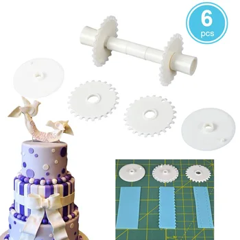 

6pcs Fondant Cut Lace Roller Set Fondant Ribbon Cutter Sugarcraft Ribbon Cutter Lace Cutter Knife Baking Mould Baking Tools