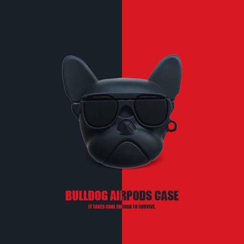 Модный трендовый милый 3D фирменный силиконовый чехол с бульдогом для Airpods 2