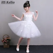 Красивое Пышное Платье с цветочным узором длиной до колена для первого причастия; свадебное платье с цветочным узором для девочек