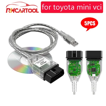 

5pcs OBD2 Diagnostic tool V14.20.019 MINI VCI Interface FOR TOYOTA TIS Techstream MINI-VCI FT232RL Chip J2534 OBD2 Scanner Cable