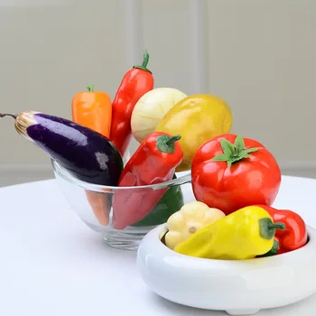 

12 PCS DIY Fake Pumpkin Potato Tomatoes Flower Realistic Artificial Vegetables Food Set For Decoration Kitchen Dinner Table
