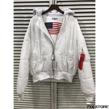 

2017 Best Version Vetements Women Men Ma1 Bomber Jackets Coat Vetements Oversized Kanye Thick Winter Ma1 Jacket Reversible