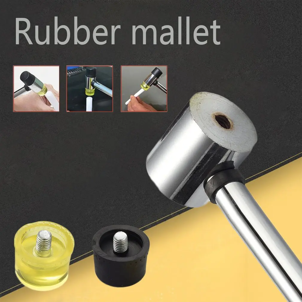

25MM Soft Mallet Home DIY Double Face Soft Tap Rubber Mallet Hammer with Non Slip Plastic Grip DIY Leather Tool Manual Hammer