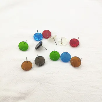 

New arrival! 14mm 100pcs Acrylic round-shape Ear stud for earrings,Earring parts,jewelry findings !