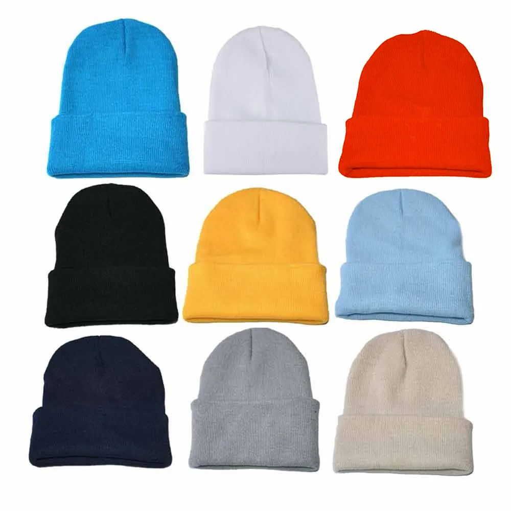Unisex Knitined Cap Hats Slouchy Knitting Beanie Hip Hop Cap Warm Winter Ski Hat 