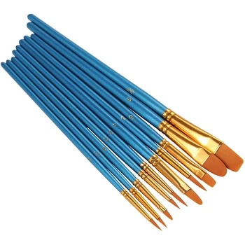 

40 Pcs Brush Set, Nylon Oil Brush, Nylon Hair Brush Set for Universal Oil Watercolor Artist Professional Kit