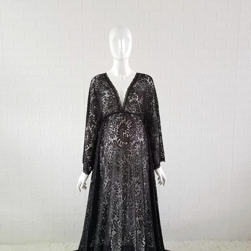 chinese dress ladies Buy Black Lace Maternity Dress