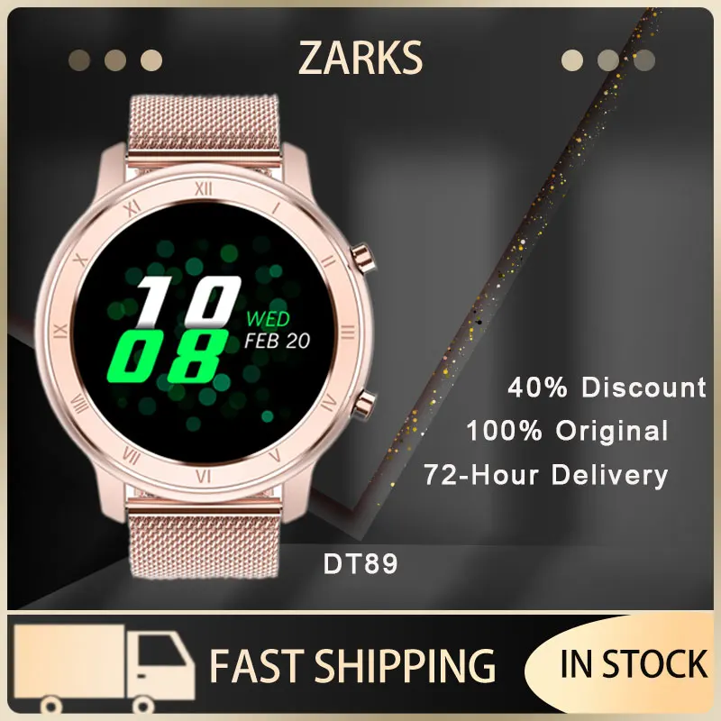 ZARKS Smart Watch Summer Women's Business Exercise Heart Rate Detector Steel Fitness Bracelet IP68 Waterproof Watch For Ladies