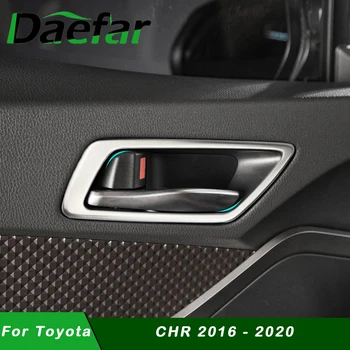 

Daefar 4Pcs Stainless Steel Car Interior Door Handle Bowl Trim Cover Stickers For Toyota CHR C-HR 2016 -2020 Accessories