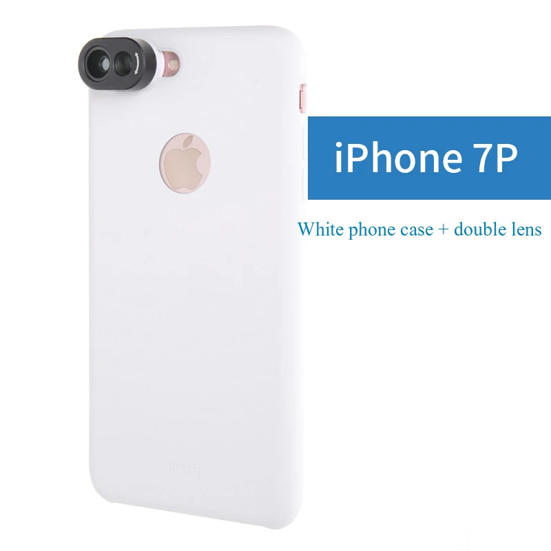 Горячая SIRUI для iphone7 PLUS 7 P чехол для телефона широкоугольный и расширяющийся двойной объектив силиконовый чехол - Цвет: White case lens