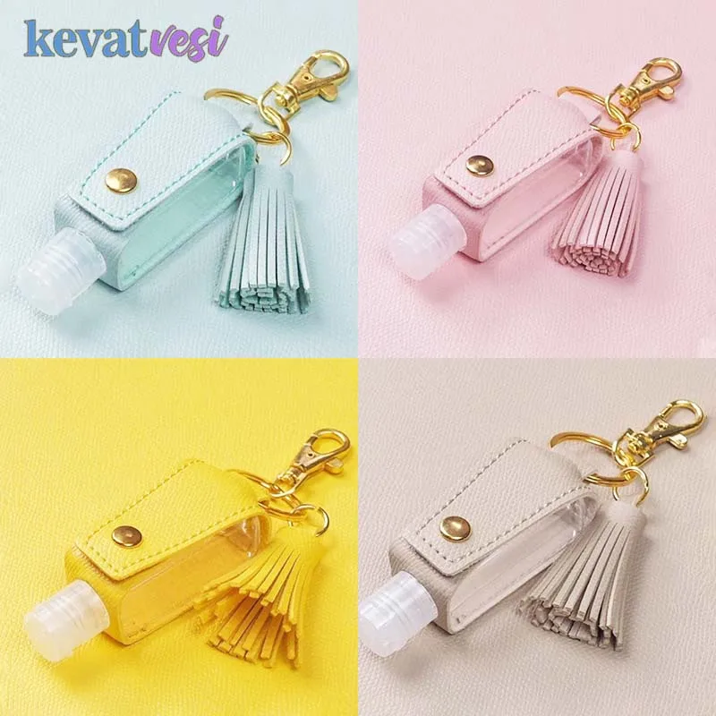 

Hand Sanitizer Container Holder Refillable Perfume Bottle Empty Travel Bottles Hand Sanitizer Bottle with PU Leather Sleeve
