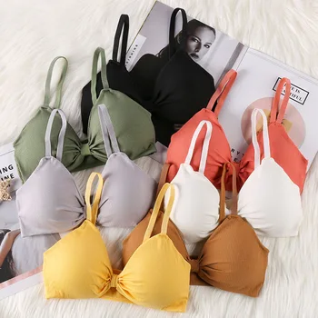 

CHRLEISURE French Thread Women Bra Soft Sexy Underwear Women Gather Sweet Elastic Force Bras For Women