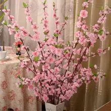 4 шт Дверь Перемычка цветок 5" /128 см искусственная вишня ветка шелковая Цветок спрей Свадебный декор Сакура вишня персик цветение