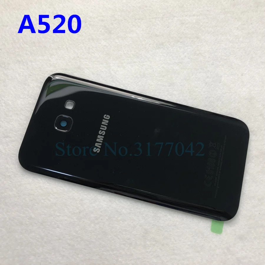 SAMSUNG Back Battery Cover A320 A520 A720 For Samsung Galaxy A5 A3 A7 SM-A520F SM-A320F SM-A720F Back Rear Glass Case - Цвет: A520 black