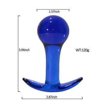 Glass Dildo Anal Butt Plug Male Prostate Massager Pyrex Crystal Anal Beads Women Clit Stimulation Erotic Sex Toys Adult Products 2