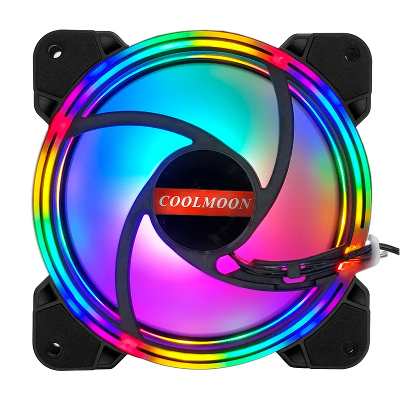 

COOLMOON Light 12CM Desktop Computer Case Cooling Fan Colored LED Luminous Silent Large Air Volume