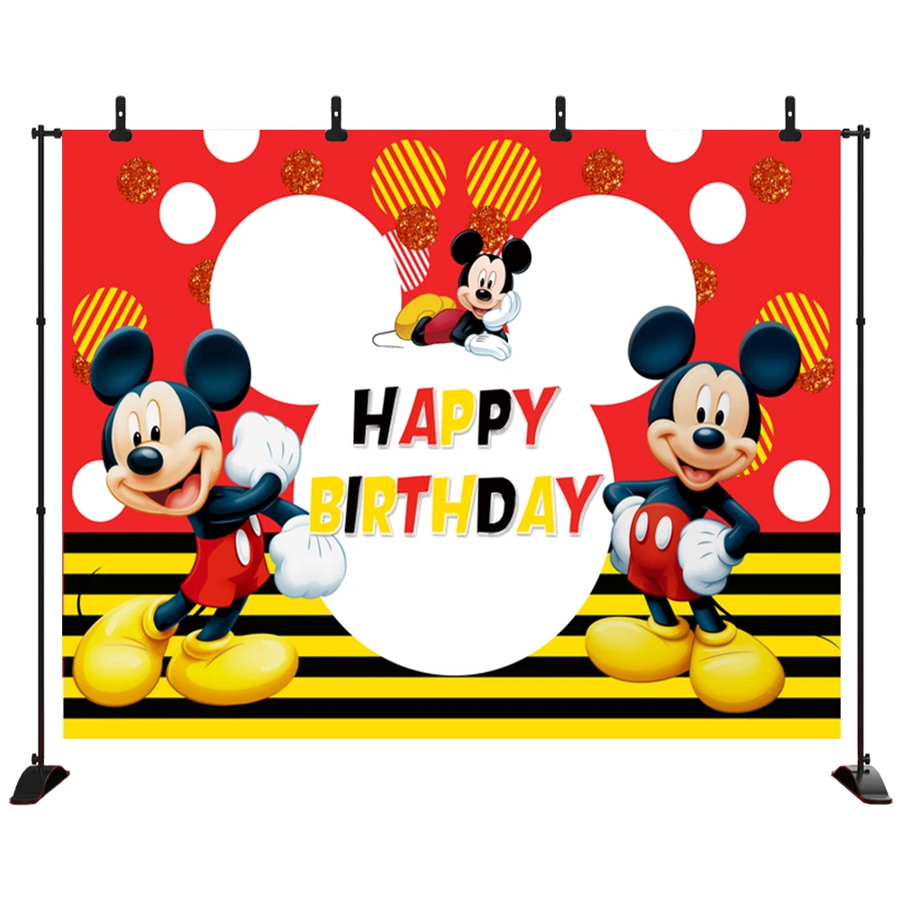 

Photography background Cartoon Mickey Mouse Custom Child Birthday Party Photo Studio Backdrops Banner