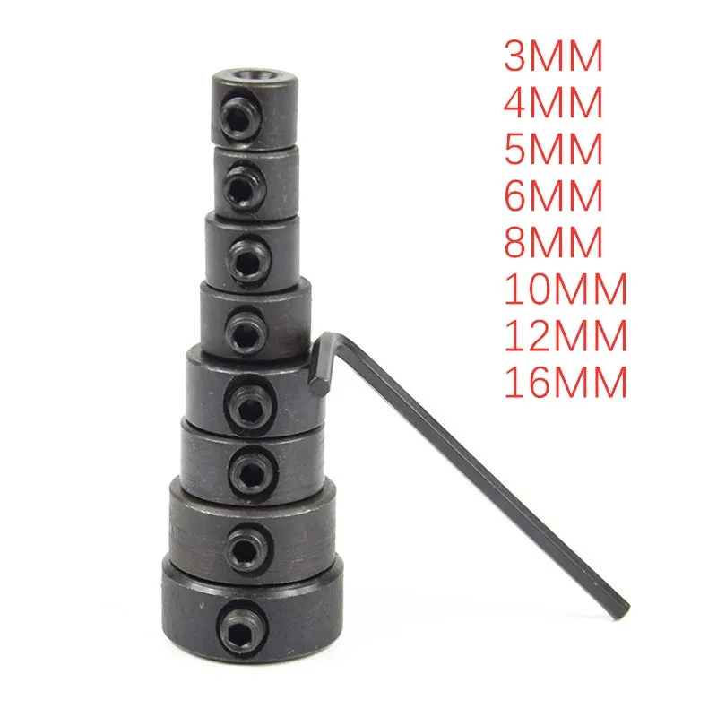 1Pcs 3-16mm Bit Positioner Drill Depth Stop Ring Woodworking Drill Bit Limiter Free Small Wrench Woodworking Tools