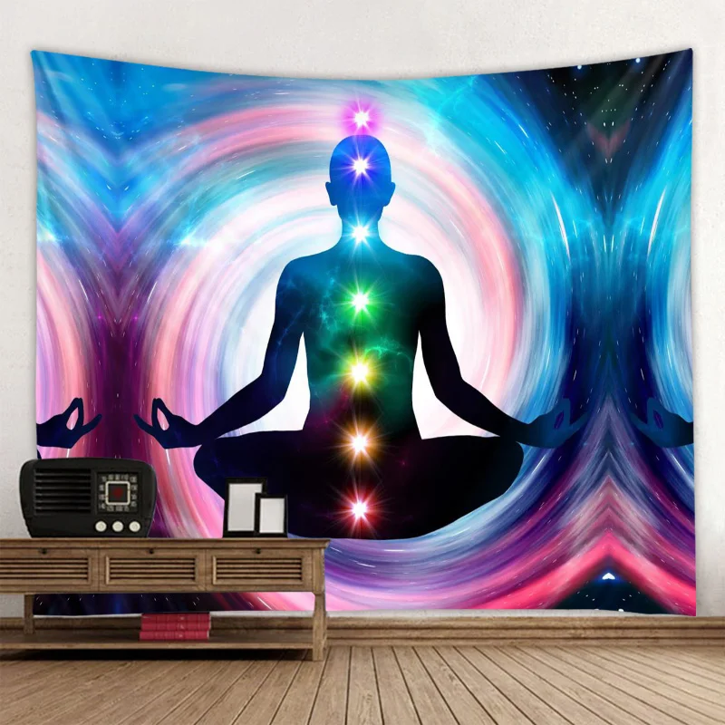 Meditazione sette Chakra arazzo Buddha indiano decorazione della parete Mandala arazzo stregoneria Bohemian Hippie Home Decor Yoga Mat