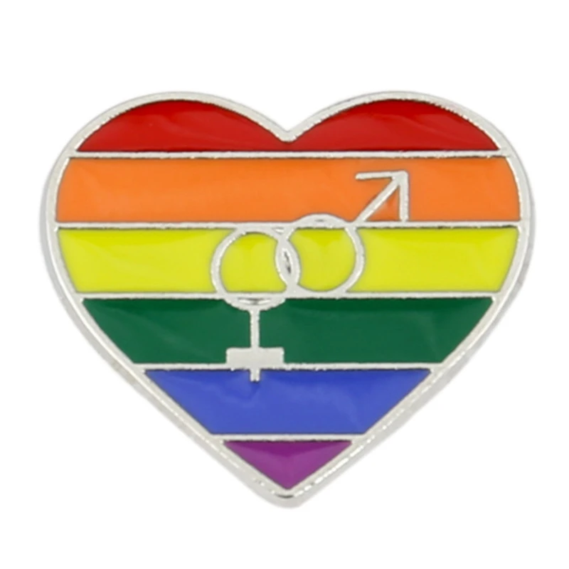 Woman Cartoon Mini Rainbow Brooches Pins Gay LGBT Design Rainbow Love Wave Pin Brooch Badge Collar Jewelry Gift