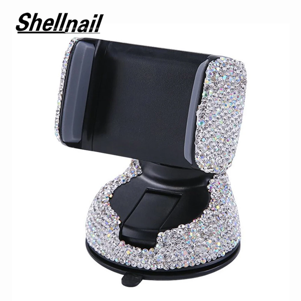 SHELLNAIL Universal Car Phone Holder Auto Air Vent Mount Crystal Diamond GPS Stand Support for iPhone X Bracket Car Accessories