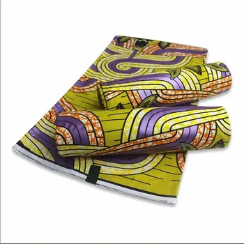 

Most popular golded wax prints Fabric High Quality African wax 6 Yards 100% Cotton Fabric Nigeria Wax Fabric For Party dress