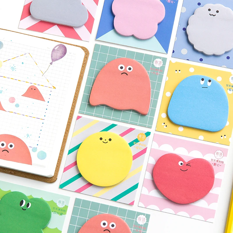 

8pcs Happy candy sticky note Cute face Adhesive Post memo pad sticker diary planner marker notes Stationery Office School A6836