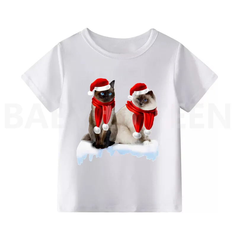 Детская футболка с рисунком «веселое Рождество», футболка с короткими рукавами для мальчиков и девочек, детская одежда