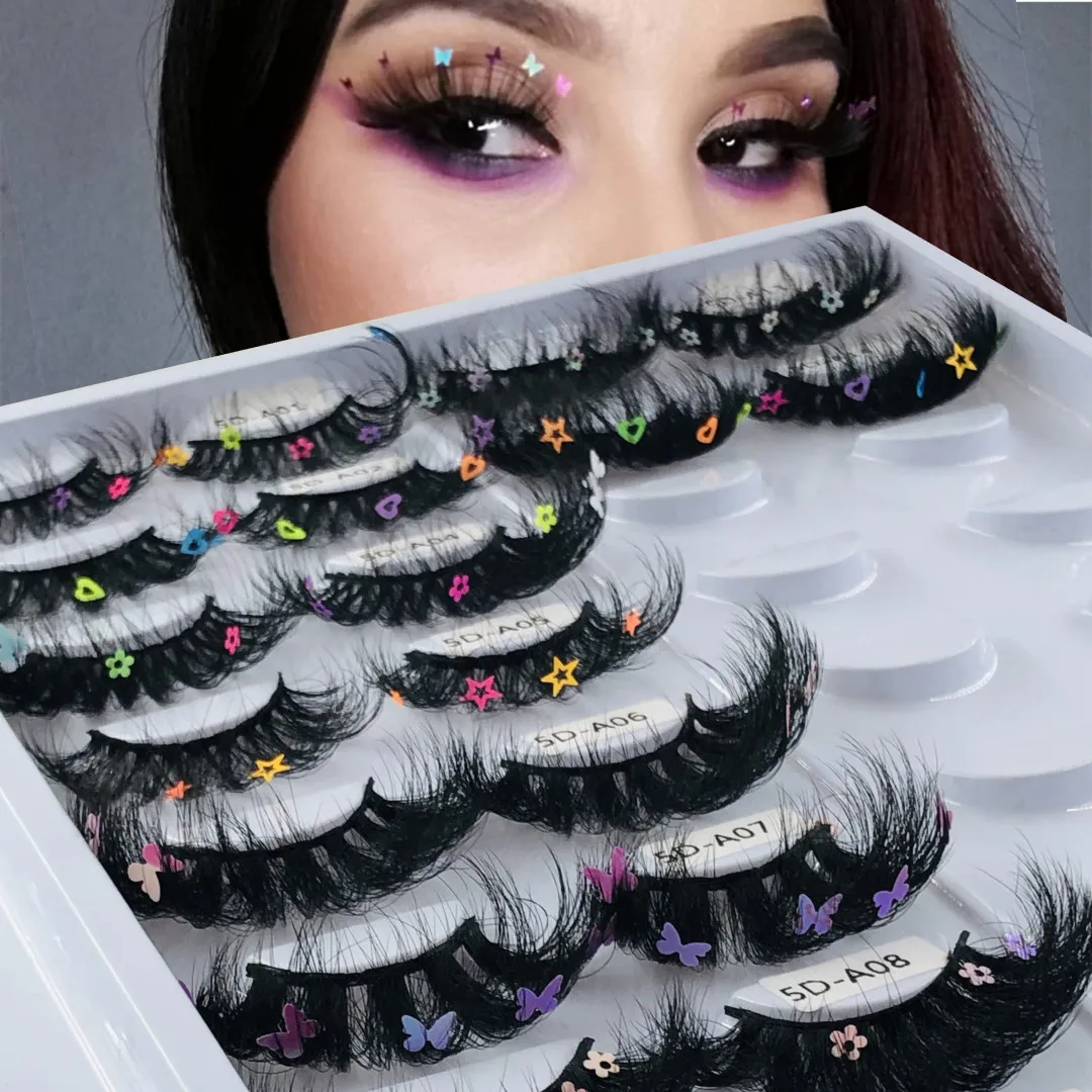 Faux Mink 25mm Lashes With Butterflys or flowers On Them Full Strip  Makeup Charming False Eyelashes Butterfly Lash For party 1
