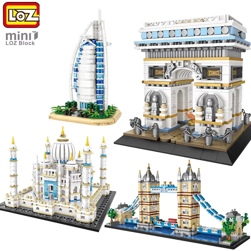 LOZ-MINI-Building-Blocks-World-Famous-Classic-Architecture-tower-bridge-burj-al-arab-collection-gift-for