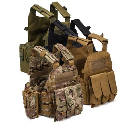 Gilet tactique avec système d'attache Molle pour homme,accessoires de combat, vêtements militaires, outil utilisable à la chasse, arme corporelle modulaire Airsoft, utilisé au Paintball, collection 6094, 