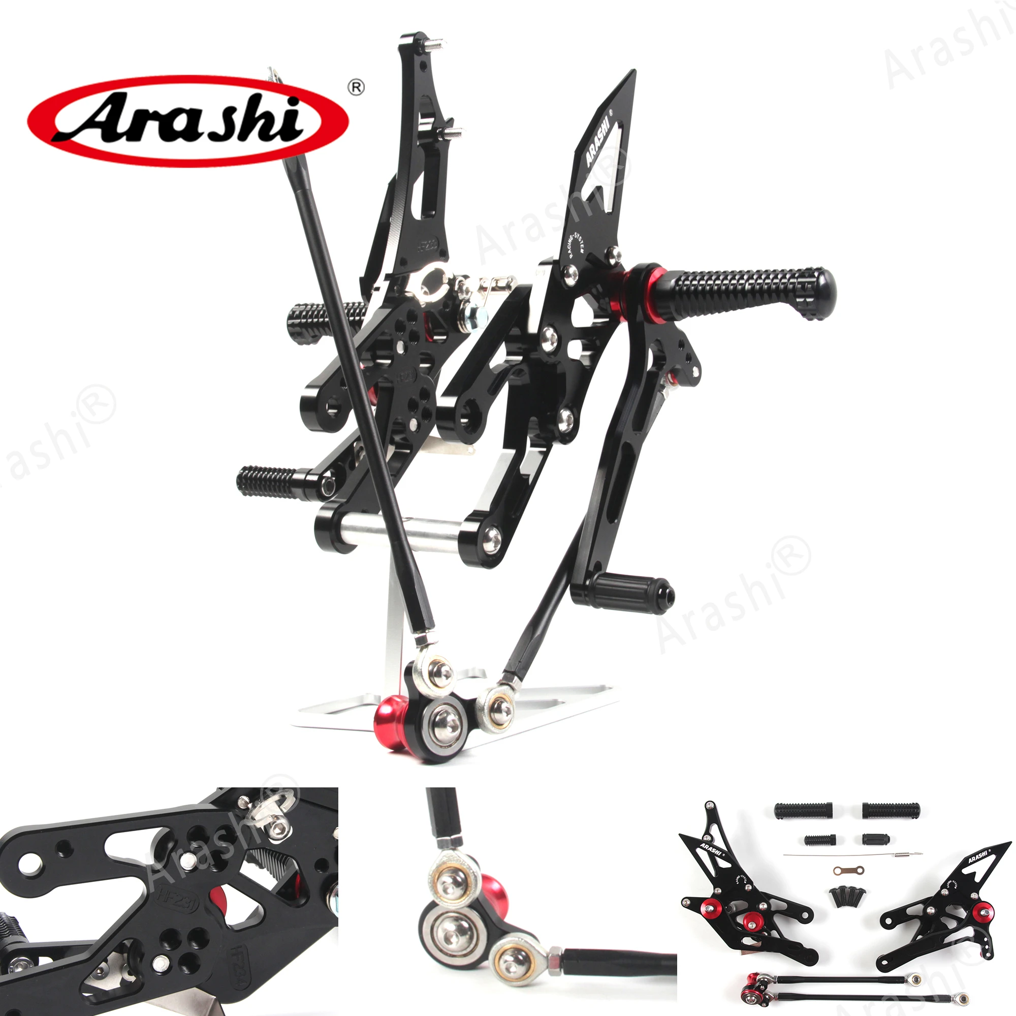 Arashi For HONDA CBR1000RR 2004-2007 Adjustable Footrest Foot Pegs Rider Rear Sets Rearset CBR 1000 RR 04 05 06 07 Aluminum